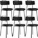 Kit 06 Cadeiras Decorativas Para Sala De Jantar Barcelona F01 Couríssimo Preto - Lyam Decor