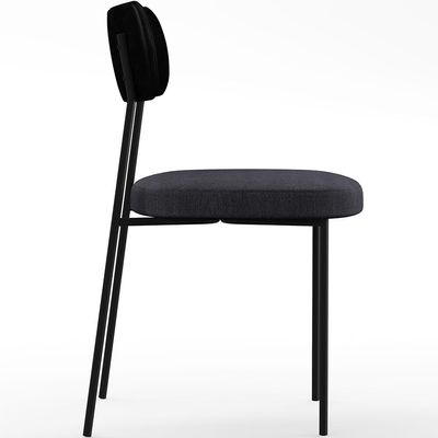 Cadeira Decorativa Para Sala De Jantar Melina L02 Couríssimo Preto Linho Chumbo - Lyam Decor