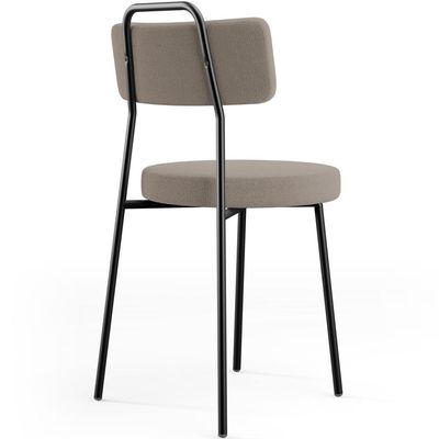 Cadeira Decorativa Estofada Para Sala De Jantar Barcelona L02 Bouclê Bege - Lyam Decor