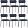 Kit 06 Cadeiras Estofadas Para Sala De Jantar Melina L02 Suede Azul Marinho - Lyam Decor