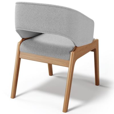 Kit 02 Cadeiras de Jantar e Estar Living Estofada Lince L02 Bouclê Cinza - Lyam Decor