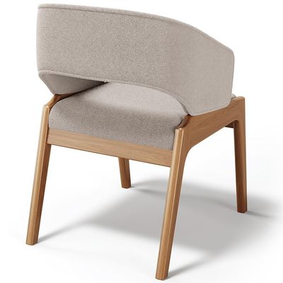 Kit 02 Cadeiras de Jantar e Estar Living Estofada Lince L02 Bouclê Bege - Lyam Decor