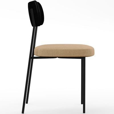 Kit 04 Cadeiras Para Sala De Jantar Melina L02 Couríssimo Preto Linho Bege Escuro - Lyam Decor