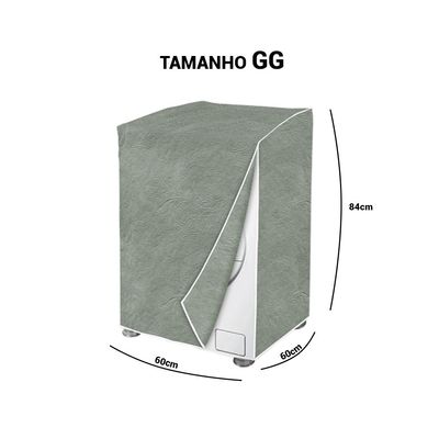 Capa Maquina de Lavar Flanelada Cinza Perolizada GG
