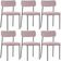 Kit 06 Cadeiras Estofadas Para Sala De Jantar Melina L02 Suede Rosê - Lyam Decor