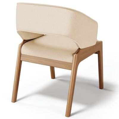 Kit 02 Cadeiras de Jantar e Estar Living Estofada Lince L02 Linho Bege Escuro - Lyam Decor