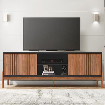 Rack Bancada Para Tv Até 72 Polegadas Tiger Preto Caemmun