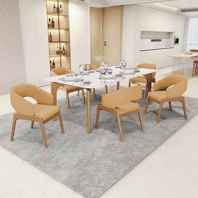 Kit 02 Cadeiras de Jantar e Estar Living Estofada Lince L02 Bouclê Mostarda - Lyam Decor