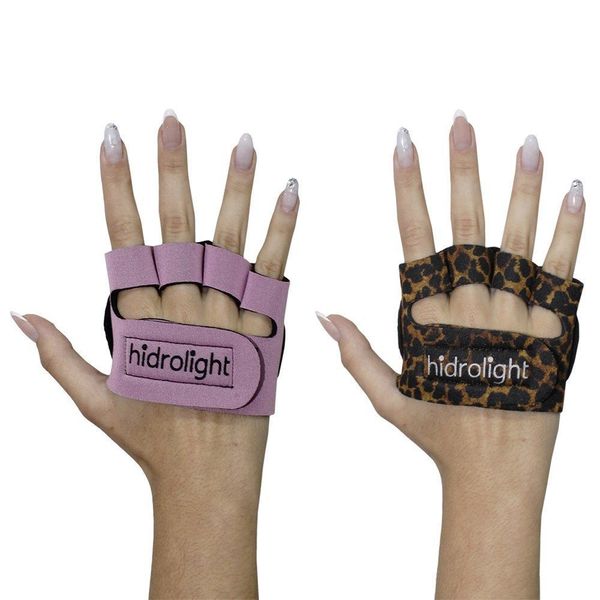 Kit 2 Pares de Palmar para Musculação Hidrolight Mini Palma P / Rosa e Preto