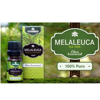 Óleo Essencial de Melaleuca   Tea Tree  10ml    CHAMED  100% Puro    2 Frascos
