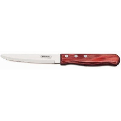 Faca para Churrasco Jumbo Tramontina com Lamina em Aço Inox  e Cabo em Madeira Polywood Vermelho 5"