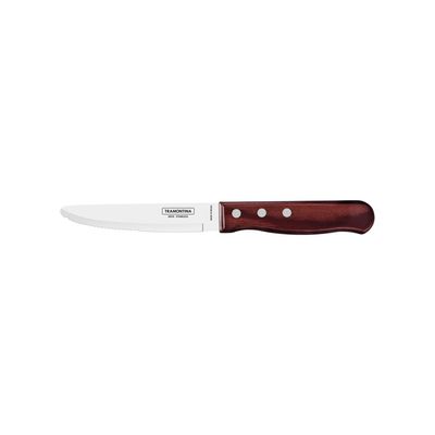 Faca para Churrasco Jumbo Tramontina com Lamina em Aço Inox  e Cabo em Madeira Polywood Vermelho 5"