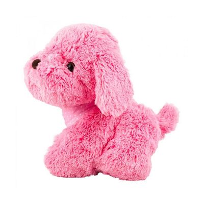 Cachorro Pelúcia Rosa Sentado Bandana Pescoço 22cm