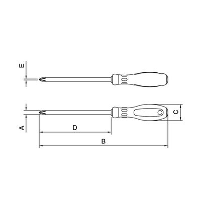 Chave de Fenda Ponta Cruzada em Aço Cromo Vanadio 5x200 mm (3/16x8") Tramontina PRO
