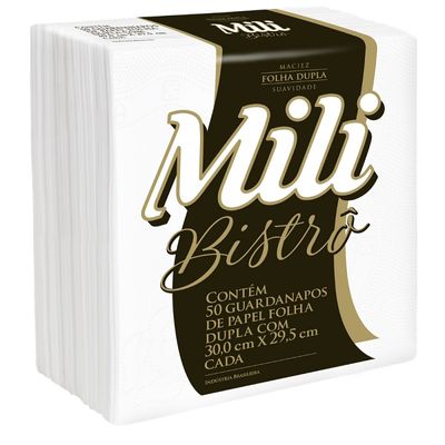 Guardanapo Mili Bistrô Folha Dupla  30x29,5 cm pacote c/50