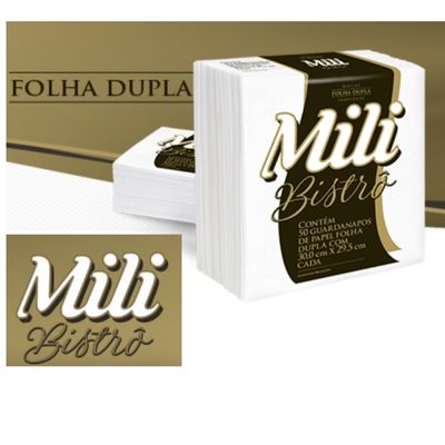 Guardanapo Mili Bistrô Folha Dupla  30x29,5 cm pacote c/50