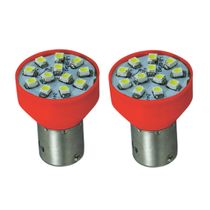 Lâmpada Led Vermelho Smd 1 Pólo Luz De Ré Pisca Par