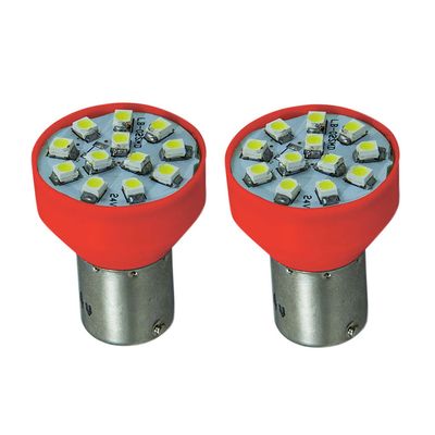 Lâmpada Led Vermelho Smd 1 Pólo Luz De Ré Pisca Par