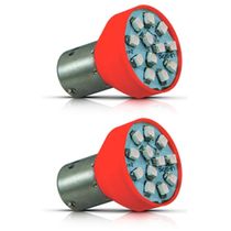 Lâmpada Led Vermelho Smd 1 Pólo Luz De Ré Pisca Par