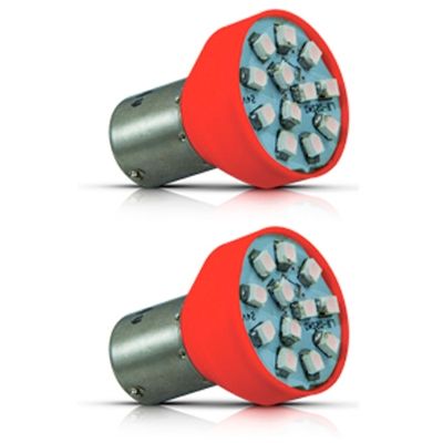 Lâmpada Led Vermelho Smd 1 Pólo Luz De Ré Pisca Par