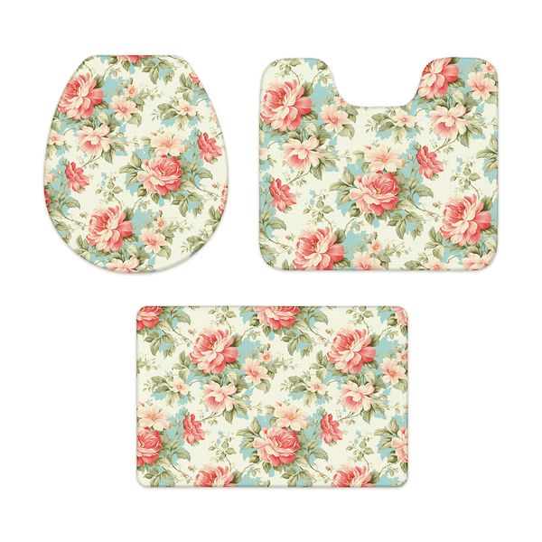 Jogo Tapete Banheiro - Flores do Campo Jogo Tapete Banheiro - Flores do Campo