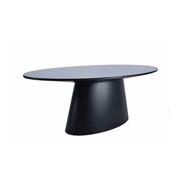 Mesa De Jantar Cone Oval 160x90Cm Laqueada Preto