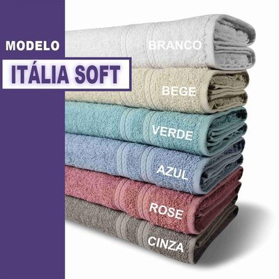 Jogo De Toalhas Itália Soft 4 Pçs - 2 Banho E 2 Rosto 430g/m² 100% Algodão - Branco