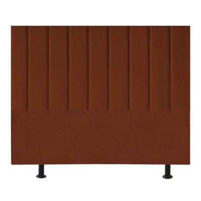 Cabeceira Estofada Cama Box King 195 Cm Taís Veludo terracota