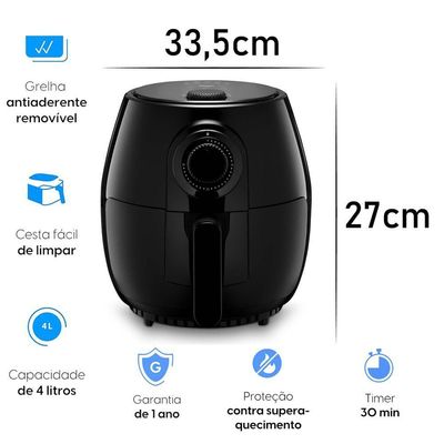 Fritadeira Elétrica Elgin Quick Fryer 4 Litros Preta 1350W 220V