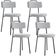 Kit 04 Cadeiras Decorativas Estofada Para Sala De Jantar Barcelona L02 Bouclê Cinza - Lyam Decor