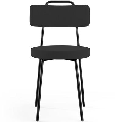 Kit 04 Cadeiras Decorativas Estofada Para Sala De Jantar Barcelona L02 Suede Preto - Lyam Decor