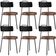 Kit 06 Cadeiras Decorativas Estofada Para Sala Jantar Barcelona L02 Couríssimo Preto Marrom - Lyam