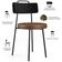 Kit 06 Cadeiras Decorativas Estofada Para Sala Jantar Barcelona L02 Couríssimo Preto Marrom - Lyam