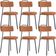 Kit 06 Cadeiras Decorativas Estofada Sala De Jantar Barcelona L02 Bouclê Terracota - Lyam Decor