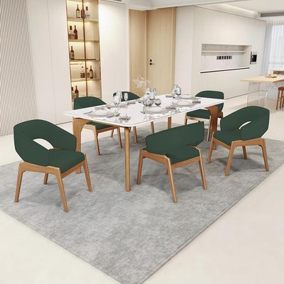 Kit 04 Cadeiras de Jantar e Estar Living Estofada Lince L02 Linho Verde Musgo - Lyam Decor