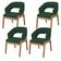 Kit 04 Cadeiras de Jantar e Estar Living Estofada Lince L02 Suede Verde Musgo - Lyam Decor