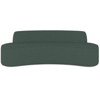 Sofá 3 Lugares Curvo Sala de Estar Living Cancún D02 Linho Verde Musgo 180 cm C-117 - Lyam Decor