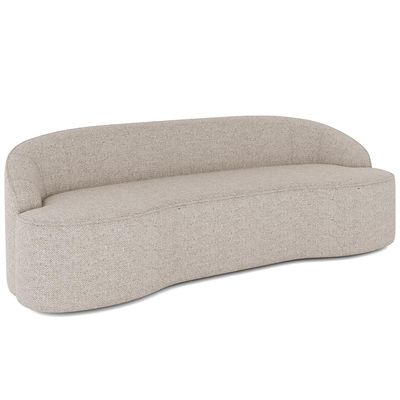 Sofá 4 Lugares Curvo Sala de Estar Living Lótus D02 Linho Bege 260 cm D-463 - Lyam Decor