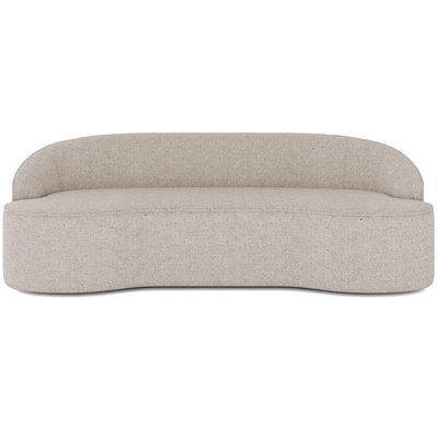 Sofá 4 Lugares Curvo Sala de Estar Living Lótus D02 Linho Bege 260 cm D-463 - Lyam Decor