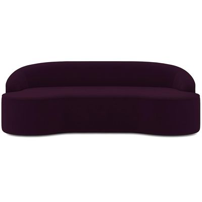 Sofá 4 Lugares Curvo Sala de Estar Living Lótus D02 Veludo Roxo 230 cm C-292 - Lyam Decor