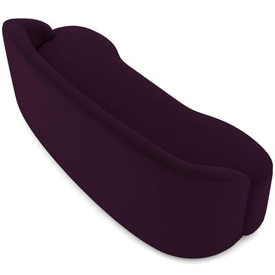 Sofá 4 Lugares Curvo Sala de Estar Living Lótus D02 Veludo Roxo 230 cm C-292 - Lyam Decor