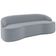 Sofá 4 Lugares Curvo Sala de Estar Living Lótus D02 Veludo Cinza 260 cm C-317 - Lyam Decor