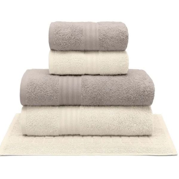 Jogo de Toalha Buettner 5 peças Platine Bege e Marfim