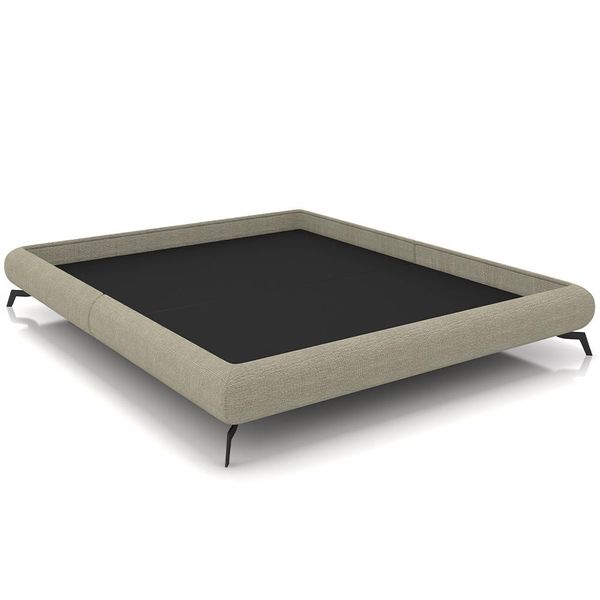 Cama Casal Pés de Ferro Estilo Industrial 156cm Otto P05 Linho Bege - Lyam Decor