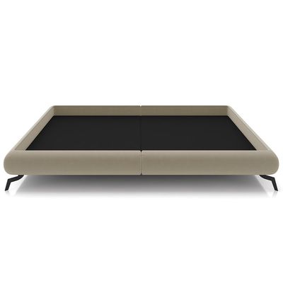 Cama Casal Queen Pés de Ferro Estilo Industrial 176cm Otto P05 Veludo Bege - Lyam Decor