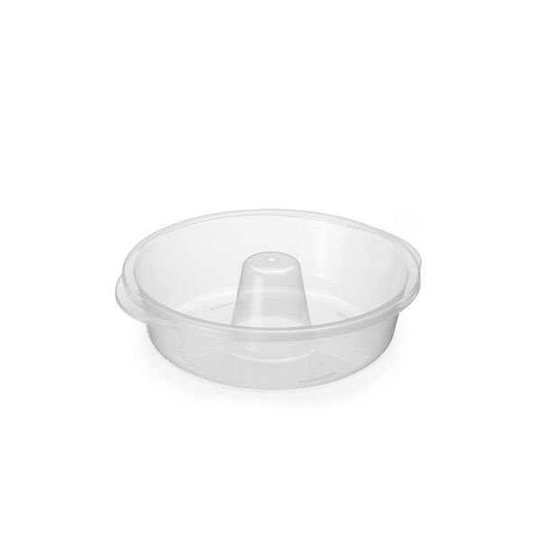 Forma de Pudim Para Microondas Plástico Transparente 1,9L