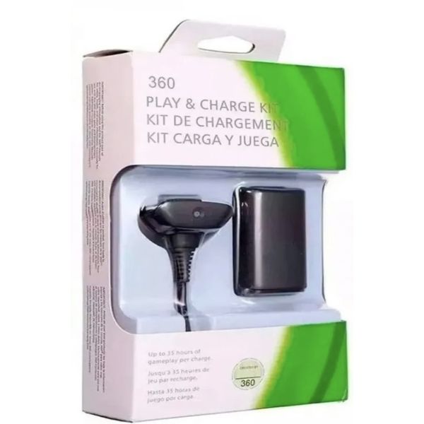 Bateria Controle Xbox 360 Com Cabo Carregador Usb