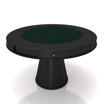 Mesa de Jogos Carteado 6 Lugares Bellagio com Gavetas e Tampo Reversível Base Cone com Tecido Preto/Verde G42 - Gran Belo
