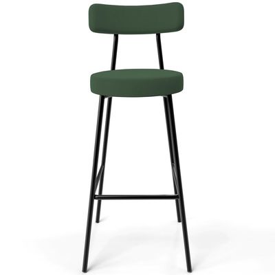 Kit 03 Banquetas Baixa Bar Cozinha Sala De Jantar Milão L02 Suede Verde Musgo - Lyam Decor