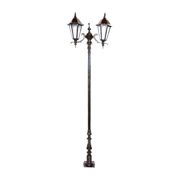 Poste Colonial Jardim Verona 02 Luminárias Alumínio 211cm